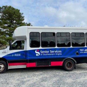 Color bus wrap, Bus graphics for transport bus - Bus wrap on left-side for Senior Services of Southeast Virginia