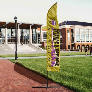 Outdoor feather banners for Science and Medicine Academy from DeSigns, Inc.